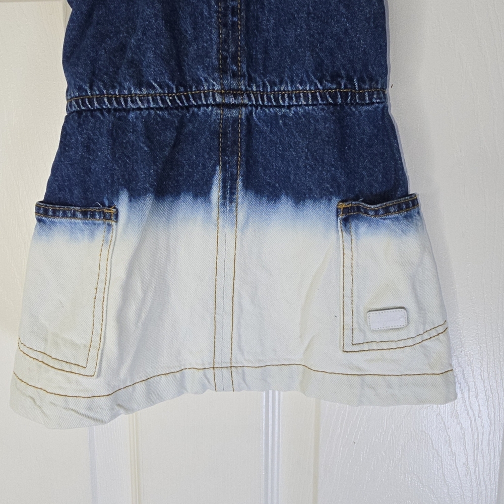 Denim Blue and White Girls Jumper Dress 7‎ For All Mankind 18mos - Picture 3 of 8